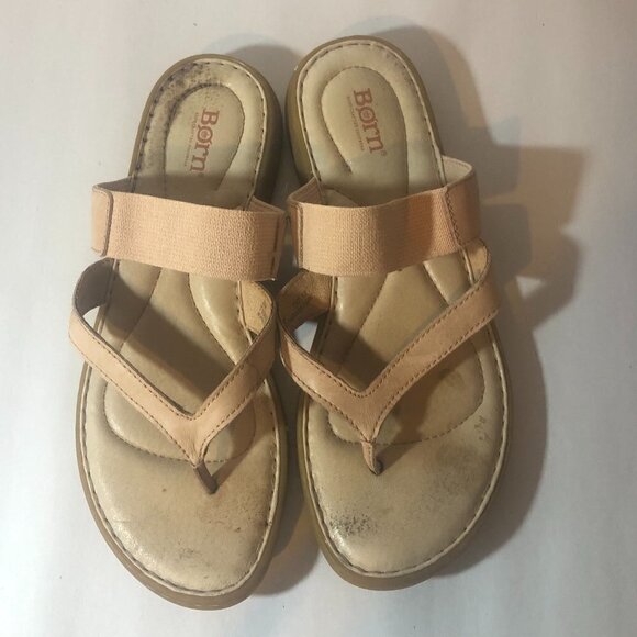 BORN Sandals Women's Size 9 Pink Tan Slip On Shoes F39898 CQL17 - Picture 5 of 12